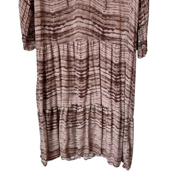 Anthropologie Cloth & Stone Mauve Tiered Striped Maxi Dress, Small - Picture 4 of 11